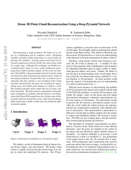 Dense 3D Point Cloud Reconstruction Using a Deep Pyramid Network