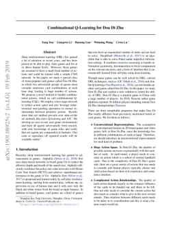 Combinational Q-Learning for Dou Di Zhu