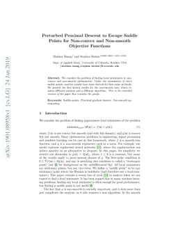 Perturbed Proximal Descent to Escape Saddle Points for Non-convex and
  Non-smooth Objective Functions