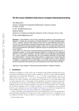 On the cross-validation bias due to unsupervised pre-processing