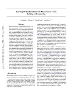 Learning Models from Data with Measurement Error: Tackling
  Underreporting