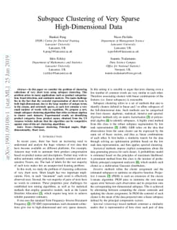 Subspace Clustering of Very Sparse High-Dimensional Data