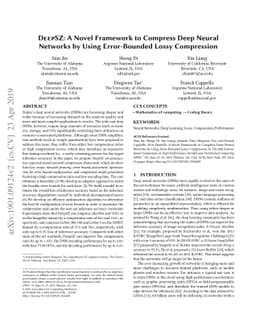 DeepSZ: A Novel Framework to Compress Deep Neural Networks by Using
  Error-Bounded Lossy Compression