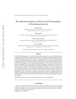The informal semantics of Answer Set Programming: A Tarskian perspective