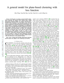A general model for plane-based clustering with loss function
