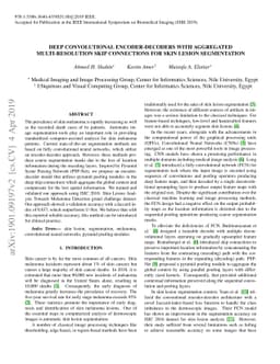 Deep Convolutional Encoder-Decoders with Aggregated Multi-Resolution
  Skip Connections for Skin Lesion Segmentation