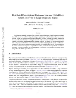 Distributed Convolutional Dictionary Learning (DiCoDiLe): Pattern
  Discovery in Large Images and Signals