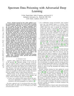 Spectrum Data Poisoning with Adversarial Deep Learning