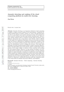 Anomaly detecting and ranking of the cloud computing platform by
  multi-view learning