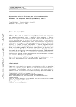 Principled analytic classifier for positive-unlabeled learning via
  weighted integral probability metric