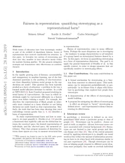 Fairness in representation: quantifying stereotyping as a
  representational harm