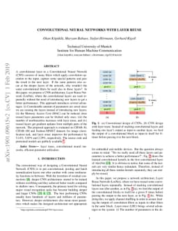 Convolutional Neural Networks with Layer Reuse
