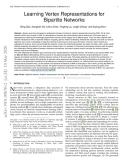 Learning Vertex Representations for Bipartite Networks