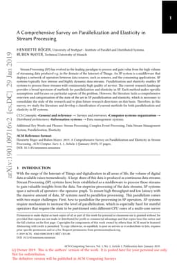 A Comprehensive Survey on Parallelization and Elasticity in Stream
  Processing