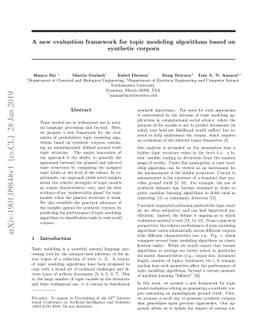 A new evaluation framework for topic modeling algorithms based on
  synthetic corpora