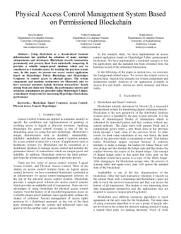 Physical Access Control Management System Based on Permissioned
  Blockchain