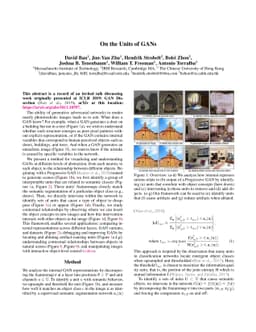 On the Units of GANs (Extended Abstract)