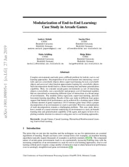 Modularization of End-to-End Learning: Case Study in Arcade Games