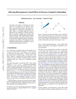 Inferring Heterogeneous Causal Effects in Presence of Spatial
  Confounding