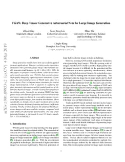 TGAN: Deep Tensor Generative Adversarial Nets for Large Image Generation