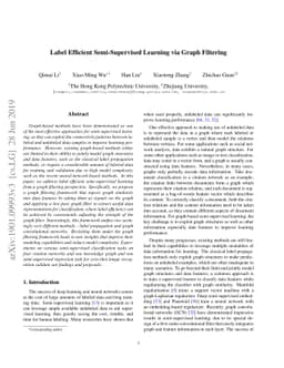 Label Efficient Semi-Supervised Learning via Graph Filtering