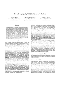 Towards Aggregating Weighted Feature Attributions