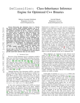 DeClassifier: Class-Inheritance Inference Engine for Optimized C++
  Binaries