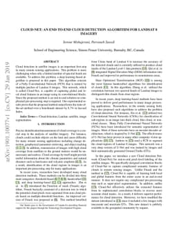 Cloud-Net: An end-to-end Cloud Detection Algorithm for Landsat 8 Imagery
