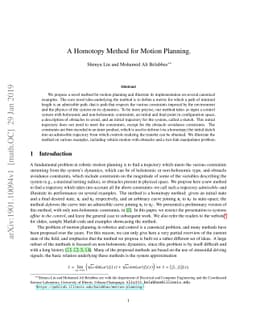 A Homotopy Method for Motion Planning