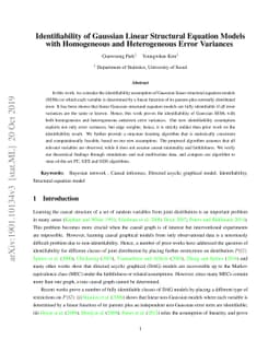 Identifiability of Gaussian Structural Equation Models with Homogeneous
  and Heterogeneous Error Variances