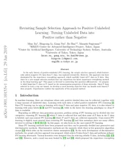 Revisiting Sample Selection Approach to Positive-Unlabeled Learning:
  Turning Unlabeled Data into Positive rather than Negative