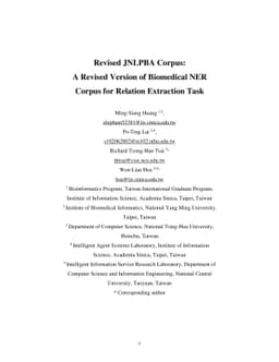 Revised JNLPBA Corpus: A Revised Version of Biomedical NER Corpus for
  Relation Extraction Task