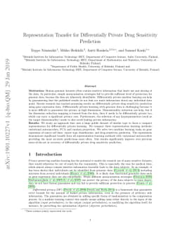 Representation Transfer for Differentially Private Drug Sensitivity
  Prediction