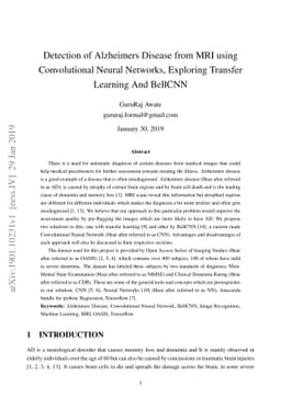 Detection of Alzheimers Disease from MRI using Convolutional Neural
  Networks, Exploring Transfer Learning And BellCNN