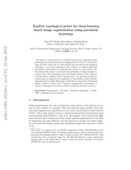 Explicit topological priors for deep-learning based image segmentation
  using persistent homology