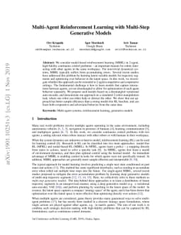 Multi-Agent Reinforcement Learning with Multi-Step Generative Models