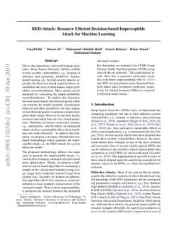 RED-Attack: Resource Efficient Decision based Attack for Machine
  Learning