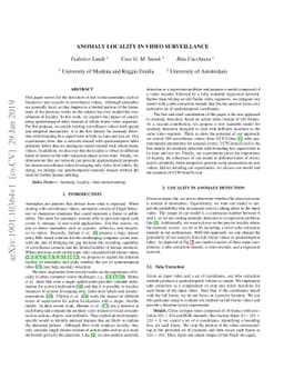 Anomaly Locality in Video Surveillance