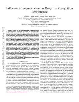 Influence of segmentation on deep iris recognition performance