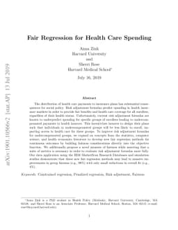 Fair Regression for Health Care Spending