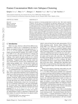 Feature Concatenation Multi-view Subspace Clustering