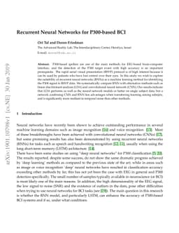 Recurrent Neural Networks for P300-based BCI