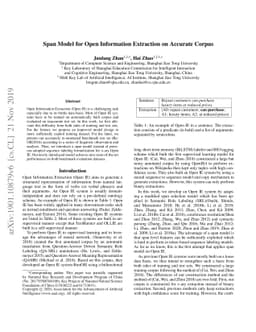 Span Model for Open Information Extraction on Accurate Corpus