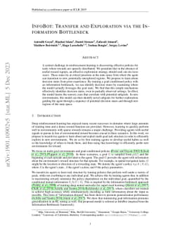 InfoBot: Transfer and Exploration via the Information Bottleneck