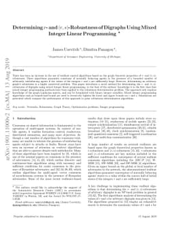 Determining r- and (r,s)-Robustness of Digraphs Using Mixed Integer
  Linear Programming