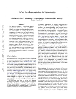 GeNet: Deep Representations for Metagenomics