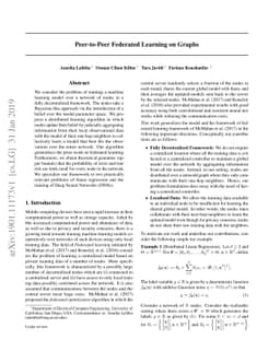 Peer-to-peer Federated Learning on Graphs