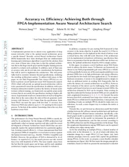 Accuracy vs. Efficiency: Achieving Both through FPGA-Implementation
  Aware Neural Architecture Search