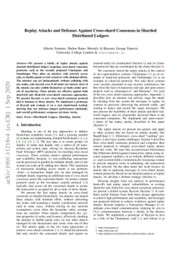 Replay Attacks and Defenses Against Cross-shard Consensus in Sharded
  Distributed Ledgers