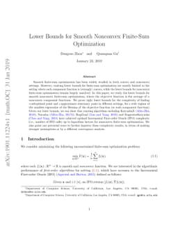 Lower Bounds for Smooth Nonconvex Finite-Sum Optimization